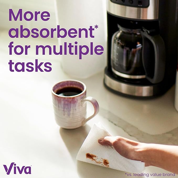 Viva Multi-Surface Cloth Paper Towels, 24 Double Rolls, 110 Sheets Per Roll (4 Packs of 6)
