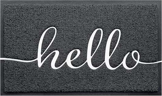 Door Mat (32"x20",Black), Welcome Mat Low Profile Front Doormat Indoor Outdoor Door Non Slip Rugs for Entryway, Patio, High Traffic Areas
