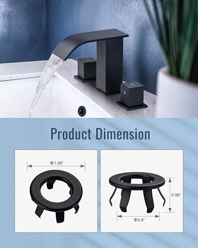 Sink Overflow Ring Matte Black: ARCORA 2 Pack Solid Brass Bathroom Vessel Sink Overflow Cover Basin Trim Ring Hole Insert Caps