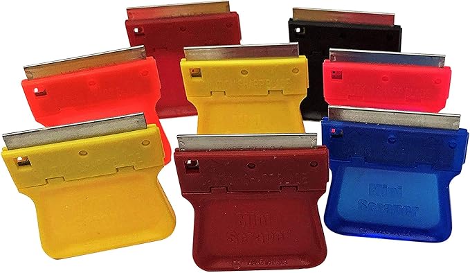 MINISCRAPER® Original Mini Scraper Razor Tool – 8 Pack U.S. Made Window & Glass Scrapers for Removing Paint, Stickers, Decals, Labels, and Adhesive