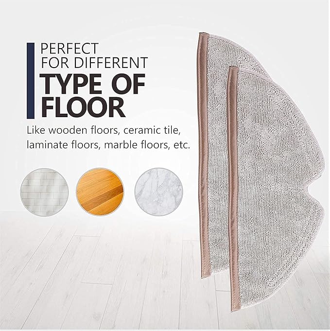 Microfiber Mop Cloth 12 Packs Compatible with roborock E Series, S5, S5 Max, S6 Series, Q5, Q5 Pro, Q5 Pro+, Q7, Q7Max, Q8Max and Q8Max+ Robot Vacuum Cleaner, Replacement Accessories