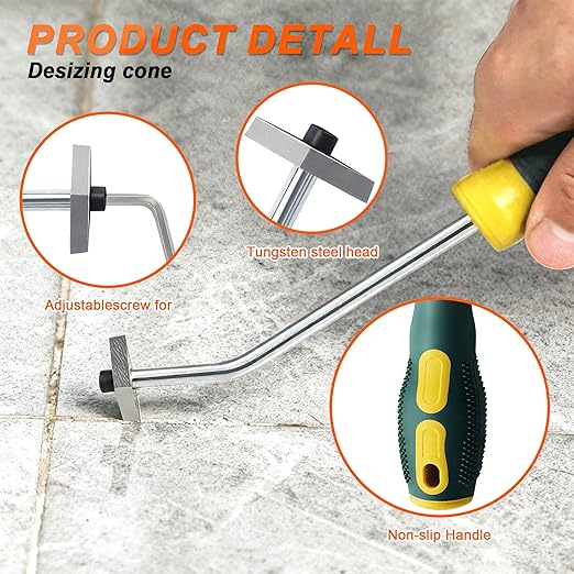23 Pack Grout Removal Tool Kit, 2 Tile Grout Saws with 6 Extra Blades, 2 Hand Grout Saw with 5 Cleaning Sawtooth Blades, Hook Knife, for Bath Shower Floor Tile Grout Cleaning Caulk Remover