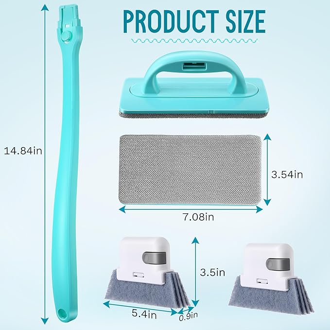 Mesh Screen Cleaner with 2 Pack Track Cleaner Tool Includes Detachable, Dual Use Wet and Dry Window Screen Brush for Easy, Efficient Cleaning