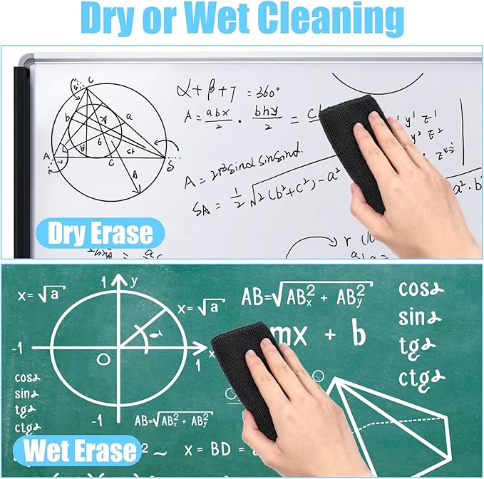 4 Pack Magnetic Cleaning Cloth Microfiber Dry Erase Eraser Board Cleaner Washable Whiteboard Cleaning Cloth Erasers for Blackboards Chalkboards Glassboards Home Office Black 9.5'' x 9.5''