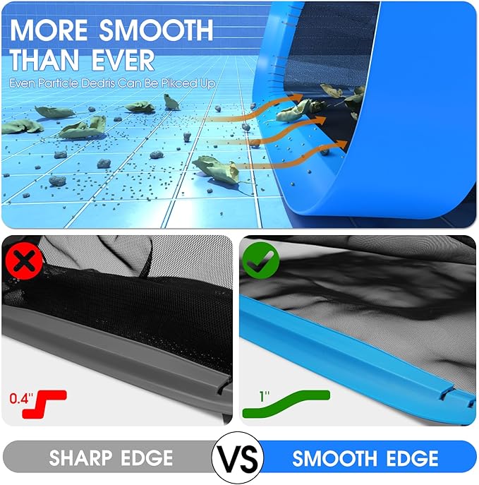 TidyMister Pool Skimmer Net with Front Double Layer Net, Ultra Fine Mesh Diamond Netting Pool Leaf Rake for Above Ground Pools & In-ground Pools, Fit with 1-1/4'' Standard Pole