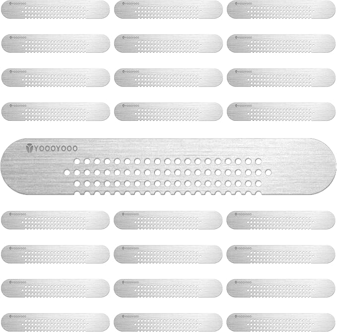 25PCS 304 Stainless Steel More Durable Window Weep Hole Screen Patch Drain Quickly PET Self Adhesive More Sticky & Waterproof (2.36in*0.39in(6cm*1cm))