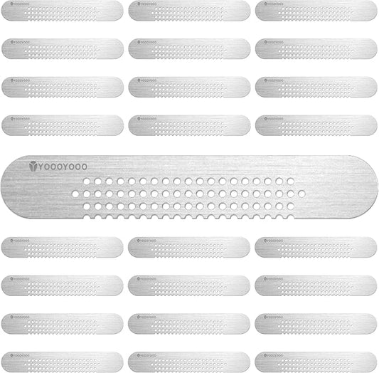 25PCS 304 Stainless Steel More Durable Window Weep Hole Screen Patch Drain Quickly PET Self Adhesive More Sticky & Waterproof (2.36in*0.39in(6cm*1cm))