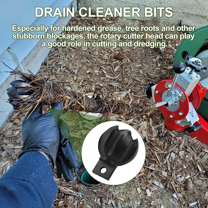 Drain Cleaner Cutter Heads 2CG 2" Clog Chopper Multi Function Cuttin Tool, Black