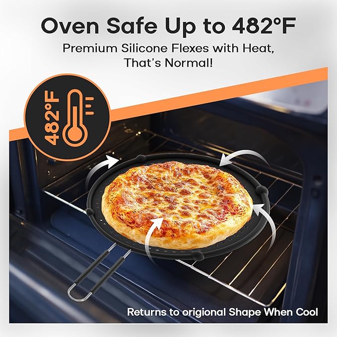 Splatter Screen for Frying Pan | USA Brand | 11-Inch Black, Fit Pans (6" to 11") Silicone Grease Splatter Guard for Frying Pan and Stove by Beckon Ware