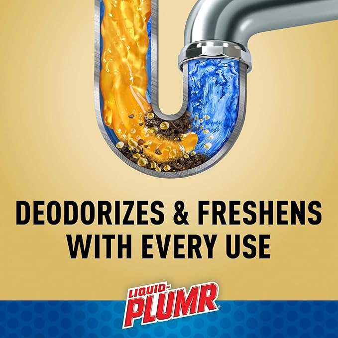 Liquid-Plumr Advanced Action Clog Destroyer Gel, Removes Multiple Types of Clogs including Hair, Deodorizes and Freshens, Safe for All Septic Systems and Pipes, 2 Bottles, 32 fl. oz. Bottle