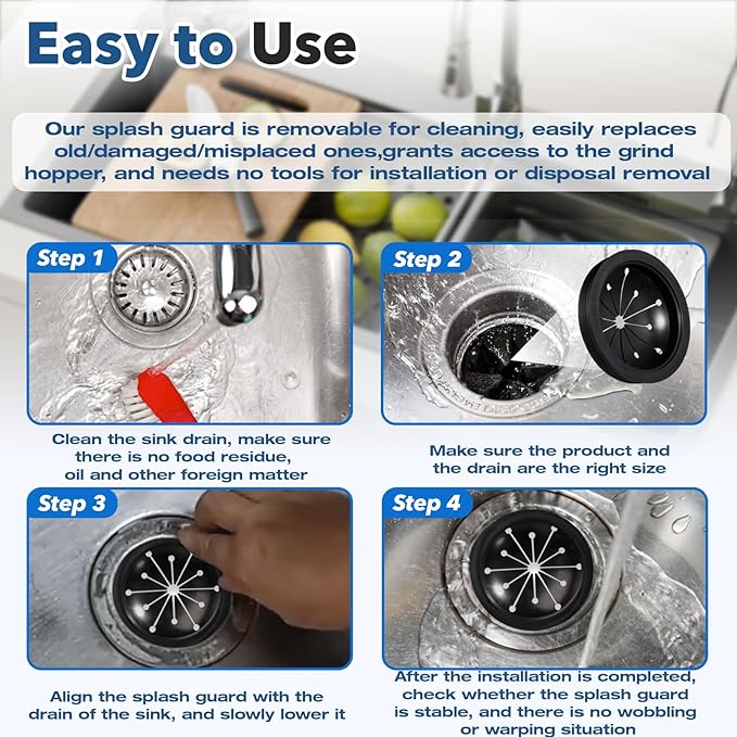 6-Pack Stitokg Garbage Disposal Splash Guard Sink Baffle Cover - with Multi - Function Drain Plugs - Replacement Accessories for Whirlaway, for Waste King, for Sinkmaster & for GE Models