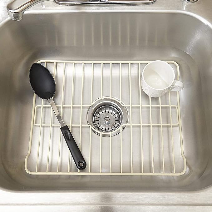 Better Houseware Sink Protectors for Kitchen Sink, Protective Metal Grid, 18.1x12.3x1 inches, Almond Kitchen Sink Mat to Shield Sink Base from Scratches, Rust-Resistant Coating, L
