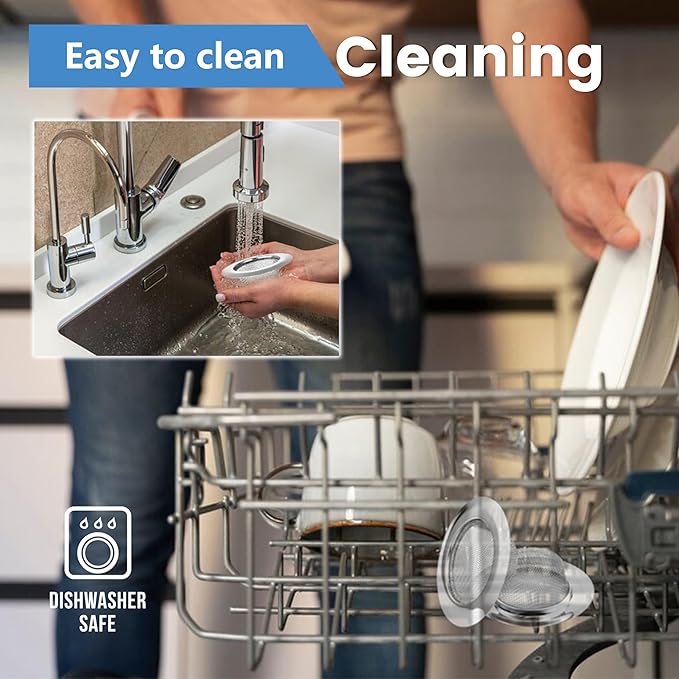 2 Pack 4.5 Inch Stainless Steel Sink Strainer Basket - 304 Stainless Steel Kitchen Sink Drain Filter, Universal Sink Mesh Basket, Hair Catcher, Food Waste Strainer, for Most Sinks