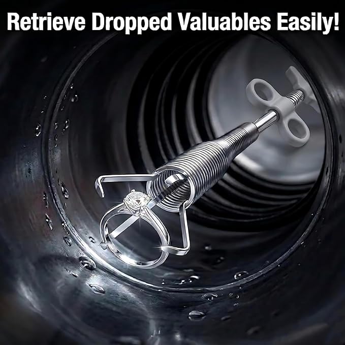 Drain Snake, Drain Clog Remover - Gutter Cleaning Tools Drain Cleaner for Toilet Sewer Shower Kitchen Bathroom Tub Clogged Drains Opener Cleaning Tool, Flexible Grabber Claw Pick Up Reacher (79 inch)