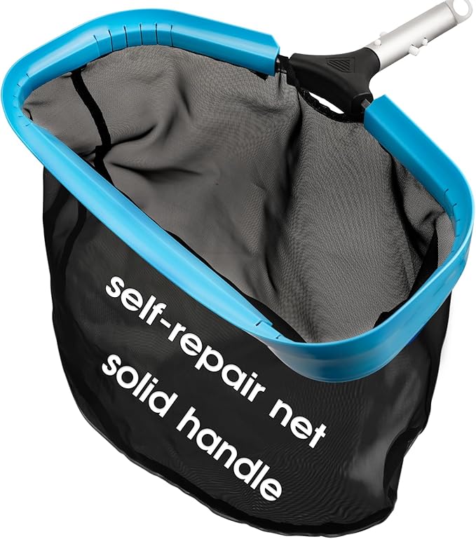 TidyMister Pool Skimmer Net with Front Double Layer Net, Ultra Fine Mesh Diamond Netting Pool Leaf Rake for Above Ground Pools & In-ground Pools, Fit with 1-1/4'' Standard Pole