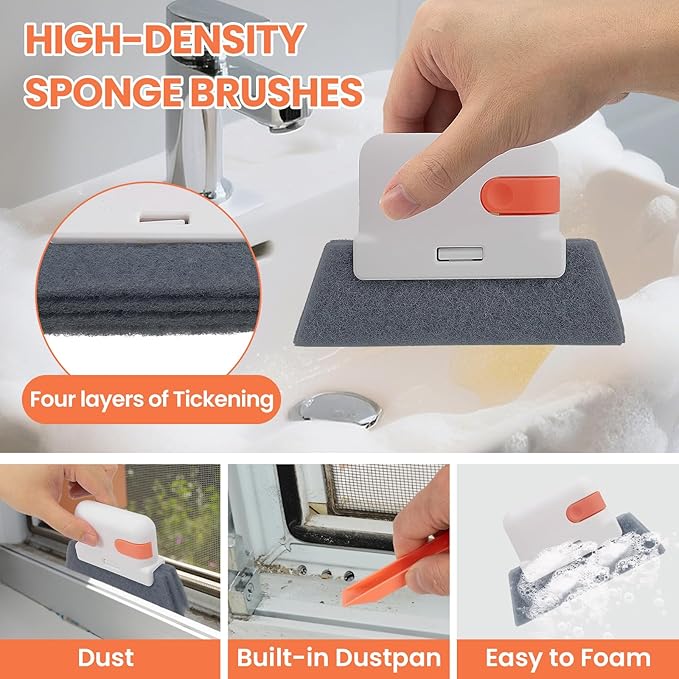 Cleaning Brushes with Hard Bristle Crevice Brush (M, Count, 8)