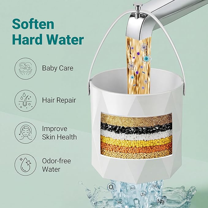 Bath Faucet Filter, 10-Stage Advanced Shower Water Filter for Tub with 3,000 Gallon Non-Spill Filtration, Removes Chlorine, Fluoride, Hardness for Baby-Safe, Sensitive Skin Soft Bath Water