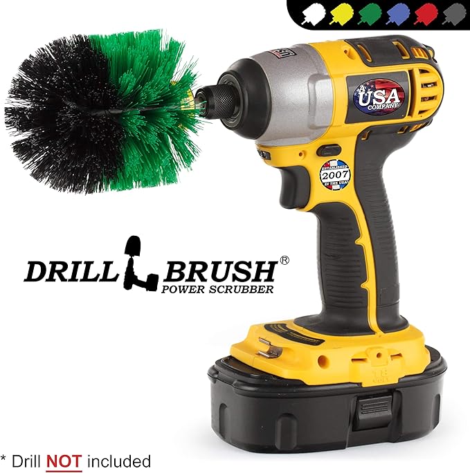 Drillbrush Kitchen Cleaning Supplies - Household Cleaners for Drill - Home Kitchen Scrubbing - Stove Cleaning Tool - Oven Door Cleaner - Pots and Pans Scrubber - Frying Pan Scrubber - Sink Scrub Brush