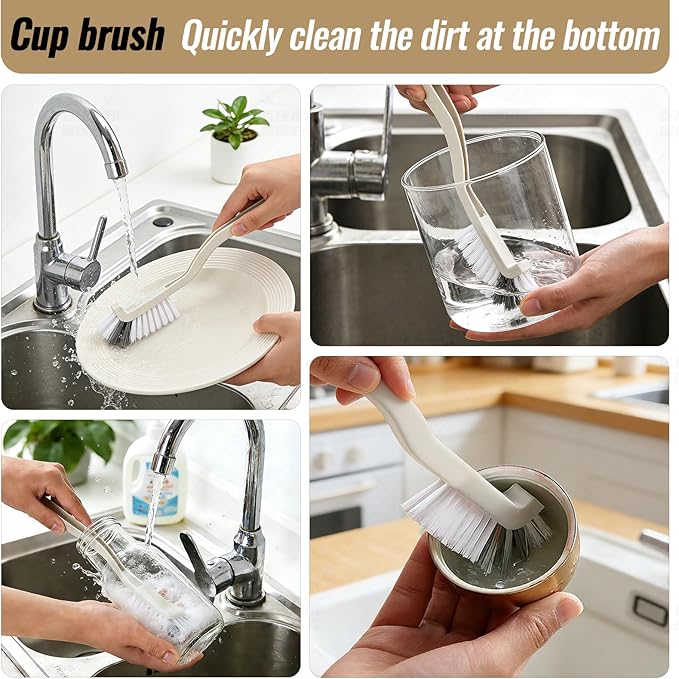 Household Gap Cleaning Brush Set, Grout Cleaner Brush, Hard Bristle Crevice Cleaning Tool, Deep Cleaning of Kitchens and Bathrooms' inaccessible Corners and Recesses （15Pcs）