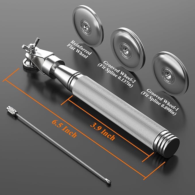 MAGZO Heavy-Duty Screen Roller Tool Kit, Best Stainless Steel Material Withstand Thousands of Use, Spline/Repair Tool with 3 Wheel Types for Installing/Replacing Window/Door Screens, Easy to Handle