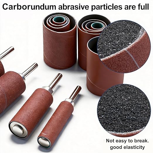 20Pcs Sanding Drums Kit for Drill & Drill Press,2-inch Aluminum Oxide Spindle Sander Sleeves (60/80/120/240 Grit) and 4 Rubber Sanding Drums,1/4-Inch Shank for Sanding,Smoothing, Metals,Wood