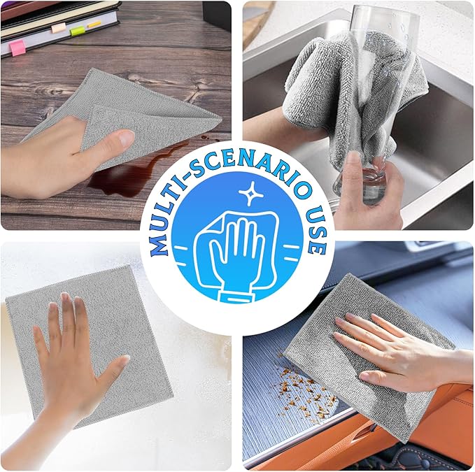 Microfiber Rags in A Box (2 Pack 40 Count) Cleaning Cloths Reusable Lint Free Towels Strong Water and Oil Absorption Microfiber Rags Wipes Purpose Towel for Home, Office