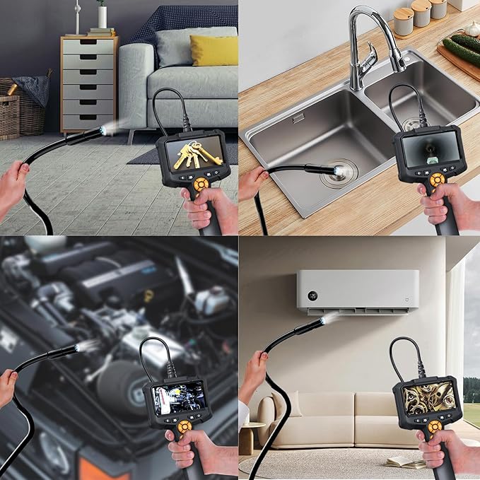Daxiongmao Endoscope Camera with Light, 1080P HD Borescope with 8 Adjustable Lights, IP67 Waterproof Snake Camera, Ideal for Inspecting Walls, Vents, Automotive Engines, Pipes - Tool for Men (16.4 ft)