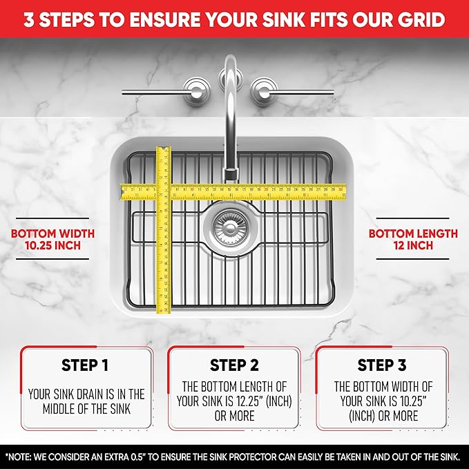 Better Houseware Sink Protectors for Kitchen Sink, Protective Metal Grid, 12x10.25x1 inches, Almond Kitchen Sink Mat to Shield Sink Base from Scratches, Rust-Resistant Coating, S