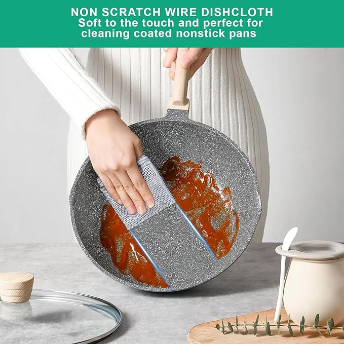 24 Pcs Reusable Dish Cloths, Multipurpose Non-Scratch Cleaning Cloths for Kitchen, Dishes, Sinks, and Stove Tops, Durable and Eco-Friendly