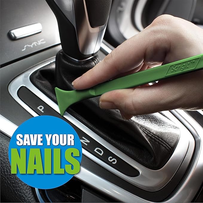 Scrigit Scraper Wide Blade No-Scratch Plastic Scraper Tool, 6 Pack - The Handy Multi-Use Scraping Tool for Removing Food, Labels, Stickers, Paint, Grease -Easy to Hold, Reaches Tight Spaces & Crevices