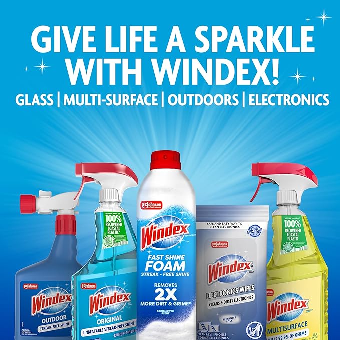 Windex Electronic Cleaning Wipes, Pre-Moistened Screen Wipes for TVs, Phones, and Other Electronics, Resealable for a Freshness Lock, 25 Count