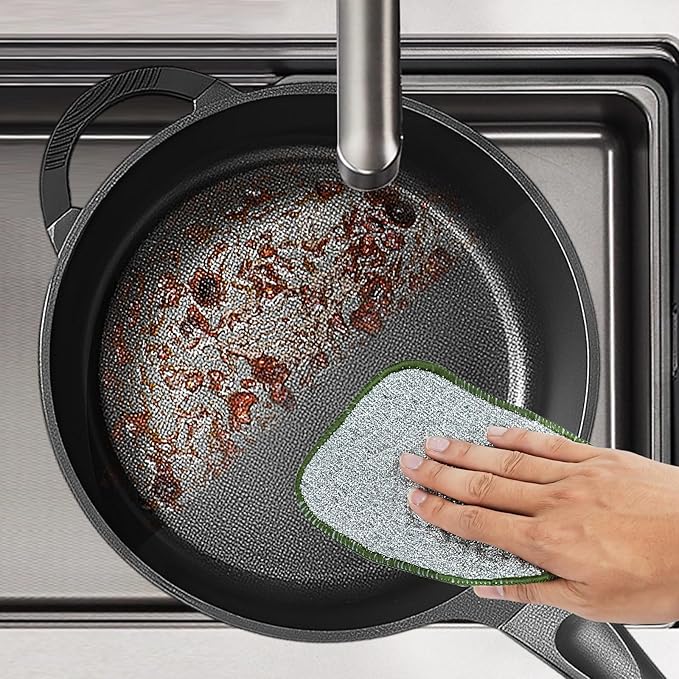 New Upgrade Non Scratch Wire Dishcloth, Multipurpose Wire Dishwashing Rags for Kitchen, Wet and Dry, Sinks, Cookware, Stove, Easy Rinsing, Reusable (6pcs, Small)