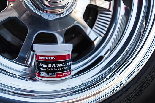 Mothers Mag & Aluminum Polish, 5 oz. — Brilliant Shine, Easy to Use, For All Uncoated & Unplated Metals Including Aluminum Wheels, Stainless Steel Trim and Exhaust Tips, Brass & More (05100)
