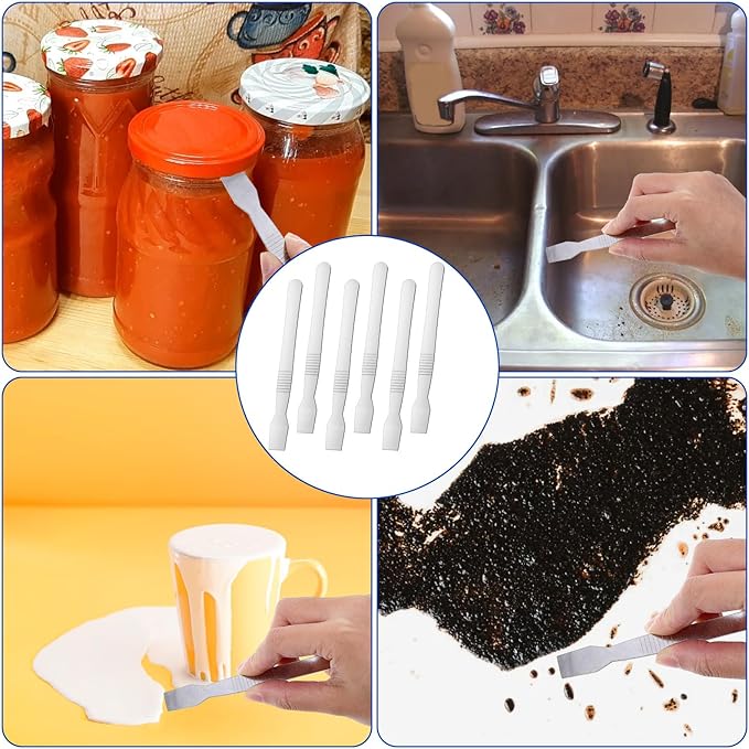 6PCS Mini Metal Scraper Tool, Multi-Purpose Non-Scratch Metal Scraping Tools for Removing Labels Grease Paint Dirt from Narrow Gaps Surfaces