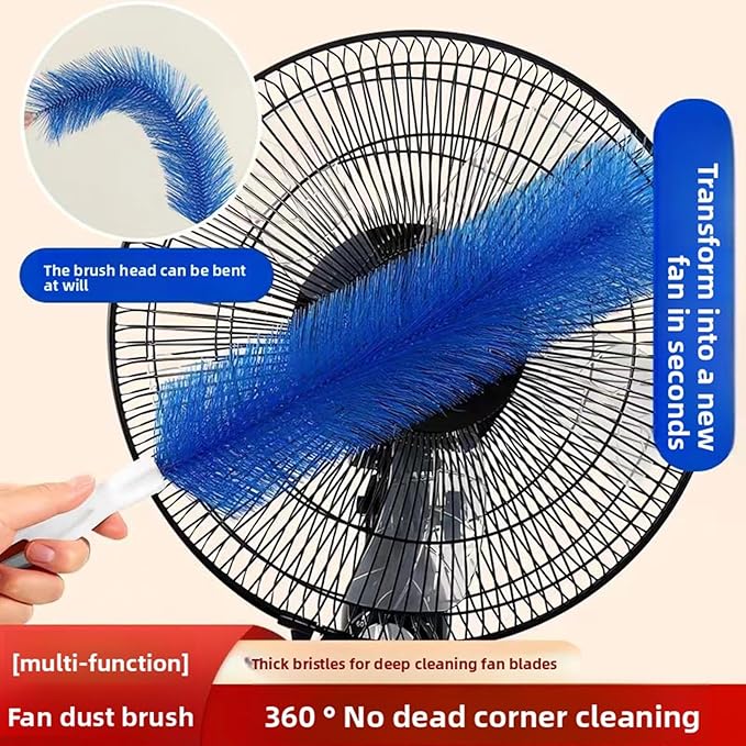 2 Pcs Zylphion Fan Cleaning Brush, Bendable Fan Cleaner Flexible Small Space Crevice Cleaning Tool Duster for Box Fan, Floor Fan, Stand Up Fan, Air Vent, Heater Vent, Car Interior