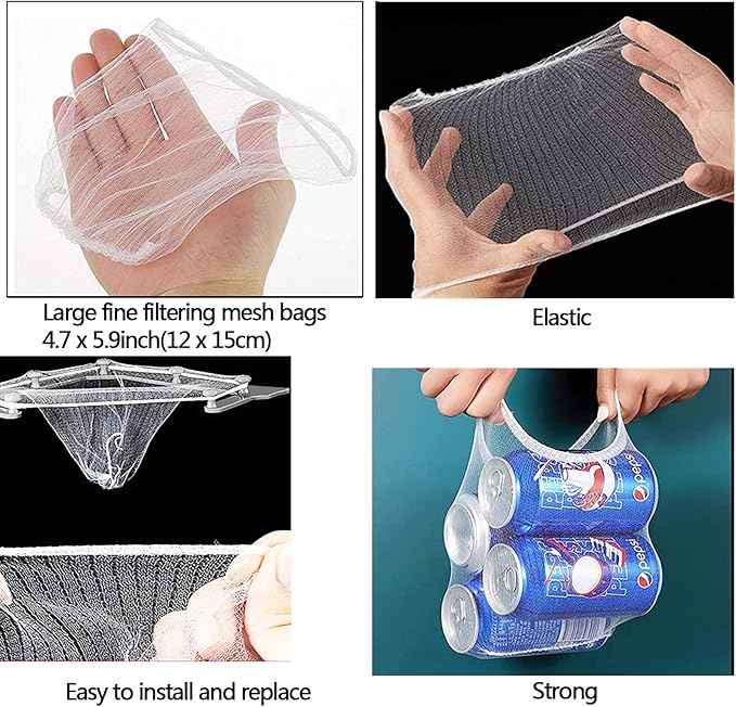 200PCS Large Size Filtering Mesh Bags for Kitchen Sink Triangle Tri-Holder Filter Kitchen Sink Strainer