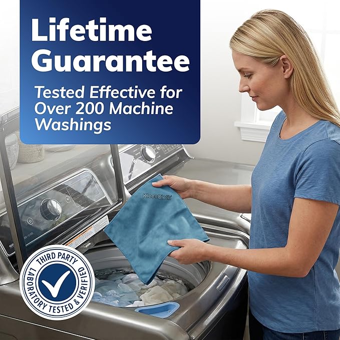Reusable Antibacterial Cleaning Cloths – Removes 99.99% of Bacteria with Just Water | Silver-Embedded, Chemical, Odor, Streak & Scratch-Free for All Surfaces | 2 Pack