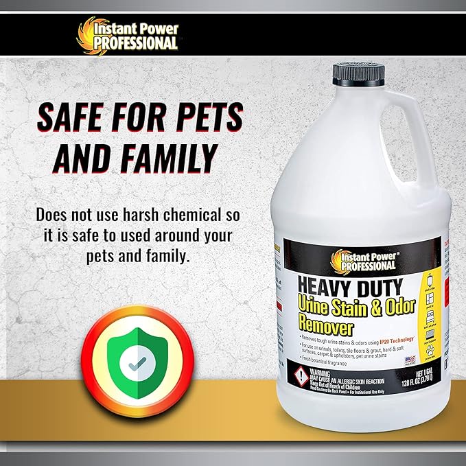 Instant Power Heavy Duty Urine Stain and Odor Remover, Stain and Smell Remover, 128 Fl. Oz 4 Pack