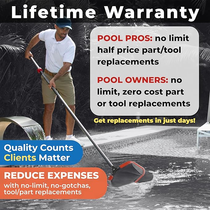 ProTuff "PRO Ultimate" Silt & Leaf Rake Bundle - 490 Promise Unlimited & Unconditional Replacements - 2-Items: 20" Medium & 18" Fine Mesh Pool Cleaner for Sand, Silt, Pollen, Leaves & Twigs