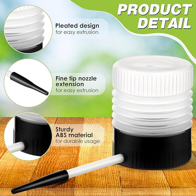2 Pack Diatomaceous Earth Powder Duster, 6 Inch Refillable Handheld Dust Applicator with Fine Nozzle, Lightweight Powder Sprayer for Precise Application in Cracks Corners Baseboards (Black)