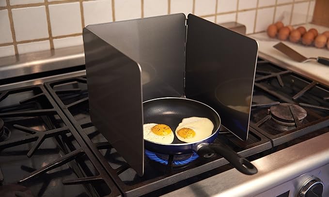 Fox Run Splatter Shield, 3 Sided Frying Splatter Guard For Stove Top, 9" x 10.25"