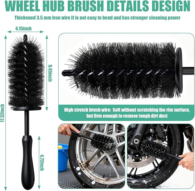 13PCS Motorcycle Cleaning Kit, Motorcycle Detailing Kit Overall Cleaner Tools Car Washing Brush Rims Cleaning Kit Chain Tire Wheel Brush Set Chain Tire for Car Bike Motorbike