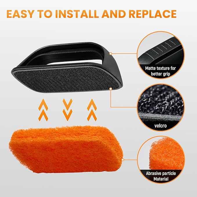 Griddle Cleaning Kit for Blackstone, Griddle Accessories with 8 Scouring Pads & 1 Handle, Multi-Functional Scrubber Pads, Easy to Use & Clean (9 PCS)