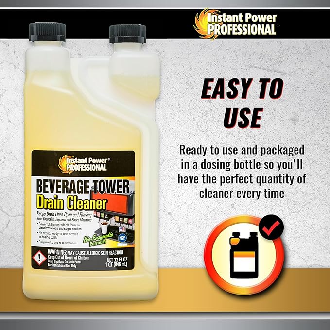 Instant Power Professional Beverage Tower Drain Cleaner, Keg Line Cleaner Solution