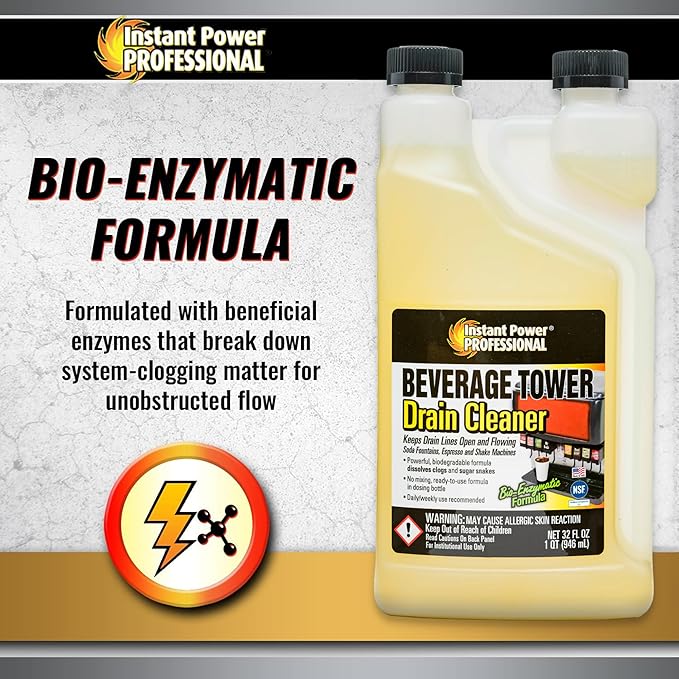 Instant Power Professional Beverage Tower Drain Cleaner, 32 Fl Oz, 12 Pack