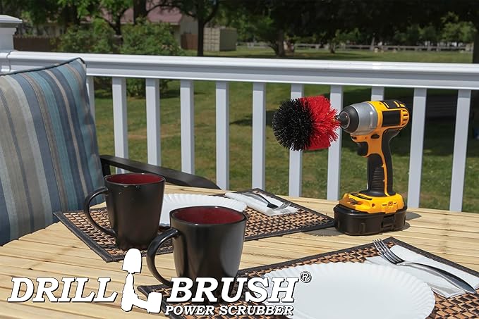 Outdoor Cleaning Supplies - Garden Scrubbing Tool - Patio Scrubbing Brush - Deck Cleaning - Bird Bath Cleaner - Garden Statues - Concrete Scrub Brush - Headstone Restoration Kit