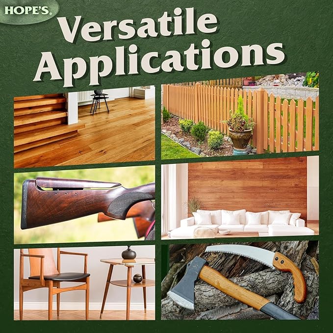 HOPE'S 100% Pure Tung Oil, Food Safe, Premium Waterproof Natural Wood Finish and Sealer for Indoor and Outdoor Projects, 32 Fl Oz, 1 Pack