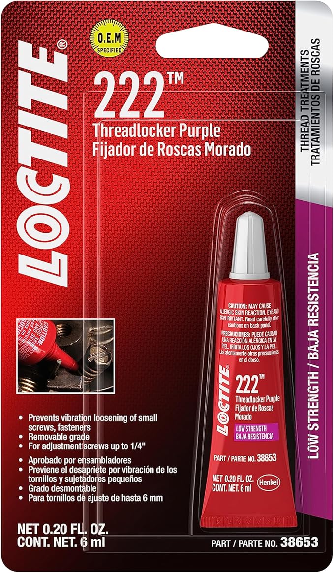Loctite 38653 222 Purple Low Strength Thread Locker Tube - 6 ml