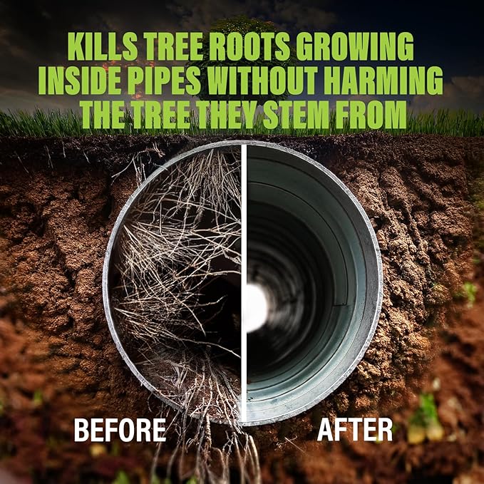 Green Gobbler, FOAMING Root Killer | Kills Tree Roots in Pipes & Sewer Lines | Contains No Copper Sulfate | Safe for Pipes and Septic - 2 USES, 4 LBS