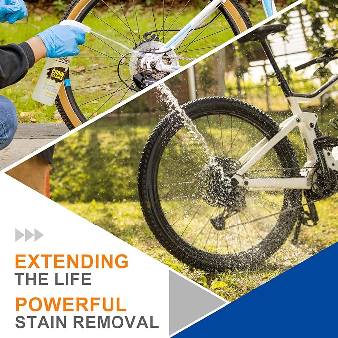 Bike Chain Cleaning Kit: Including Bicycle Chain Cleaner Degreaser, Cycling Chain Lube, Cleaner Brush Tool and Gloves Suitable for MTB Ebike Road Bike and Trail Bikes